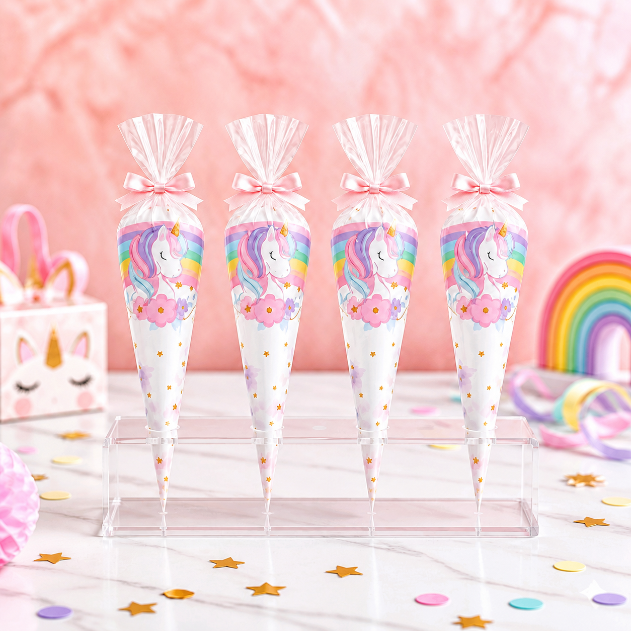 BOLSA CONO UNICORNIO RELLENA DE CHUCHES