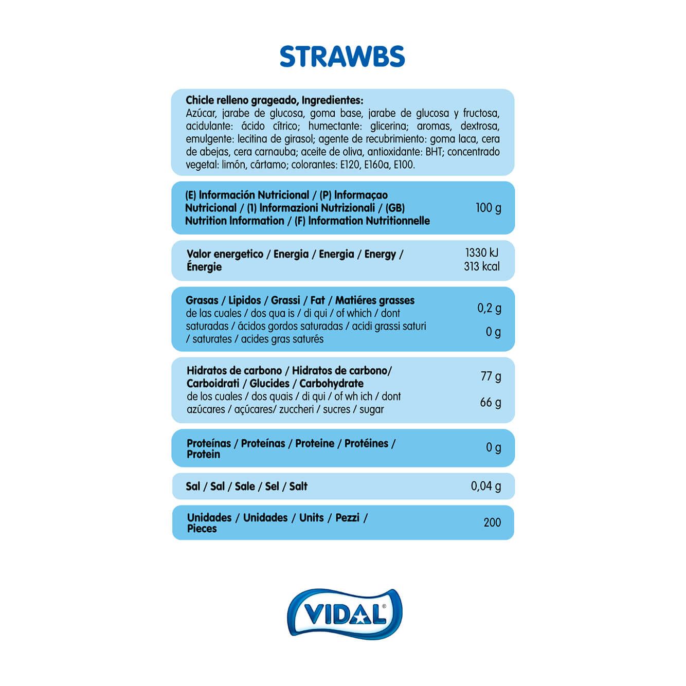 CHICLES STRAWBS ENVUELTO INDIVIDUALMENTE